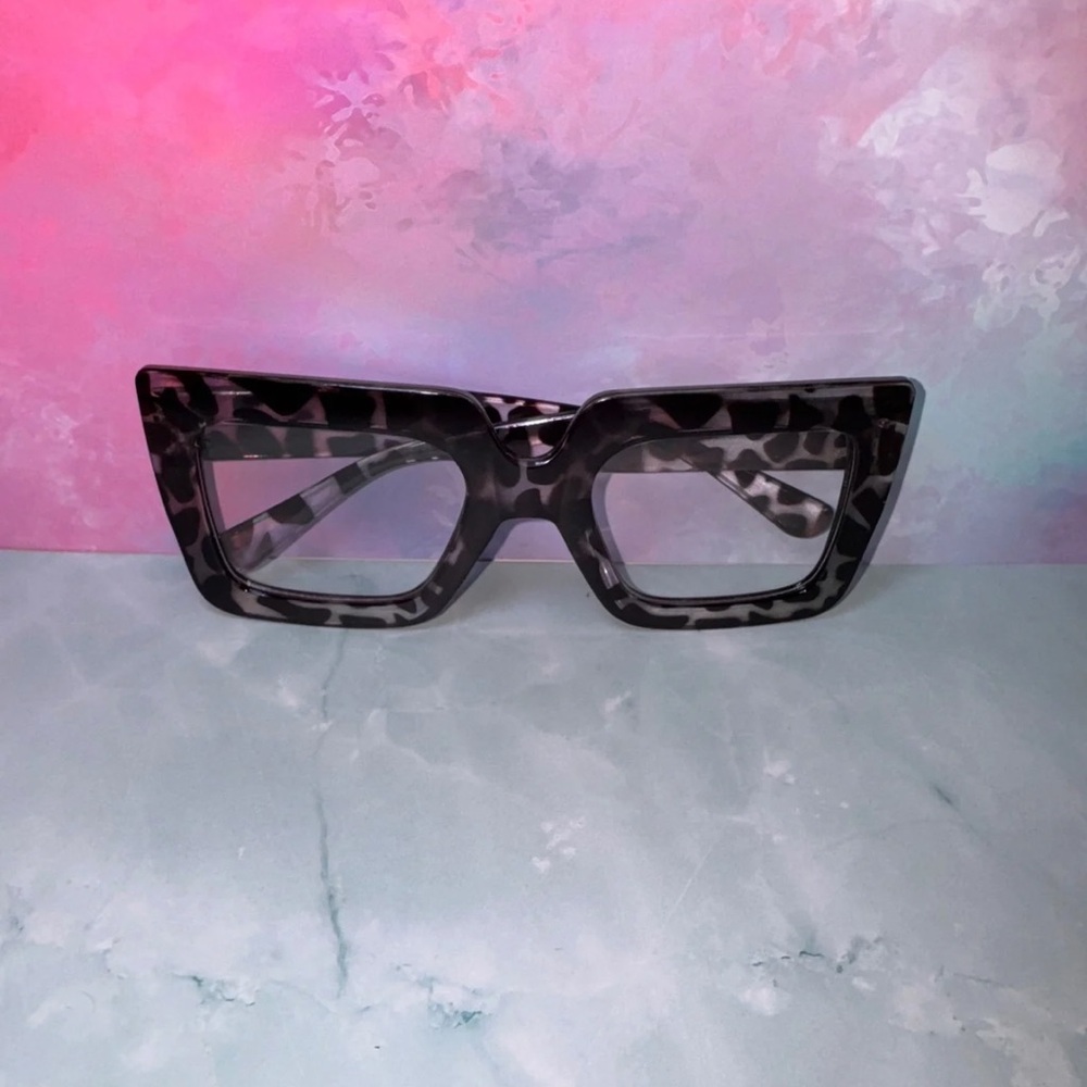 Animal Print Square Biz Fashion Glasses